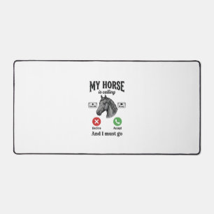 Funny Horse Calling Vintage Engraving T-Shirt_1 Desk Mat