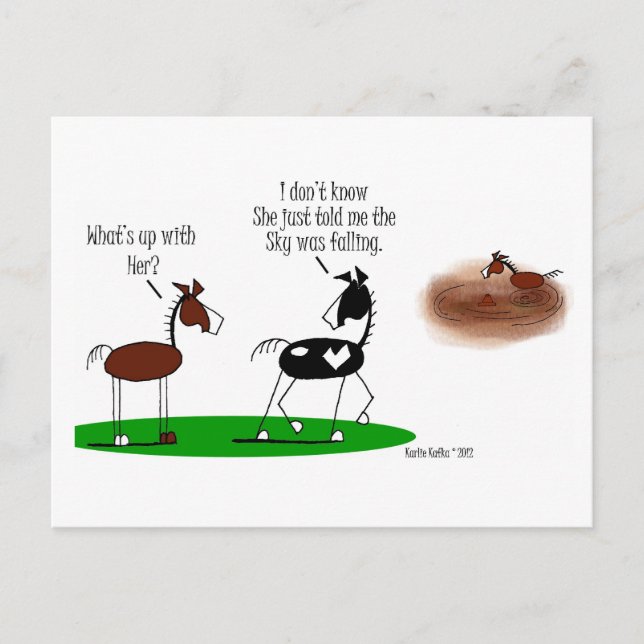 Funny Horse Cartoon Postcard (Front)