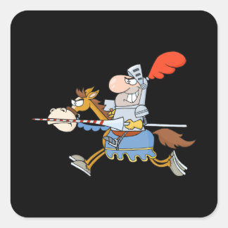 Funny horse cartoons square sticker