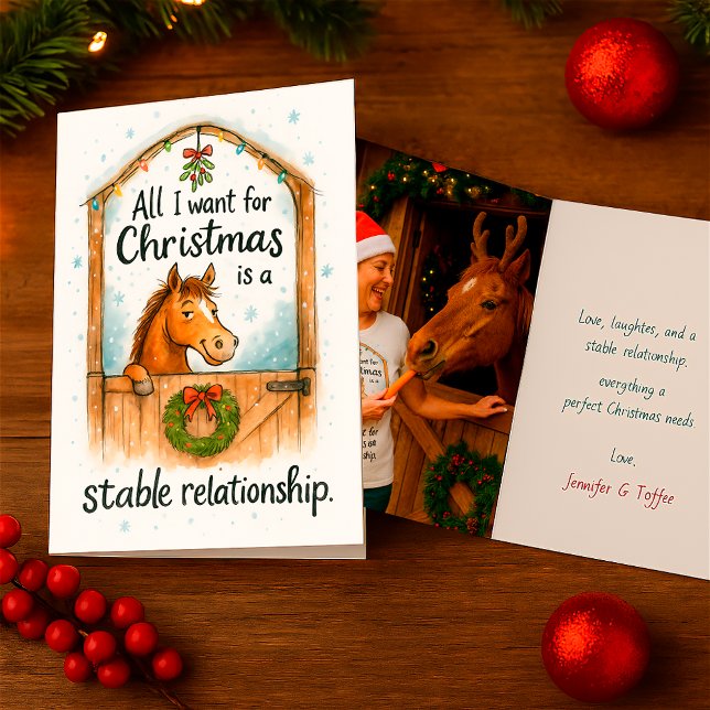 Funny Horse Christmas Equestrians & Animal Lovers Card (Creator Uploaded)