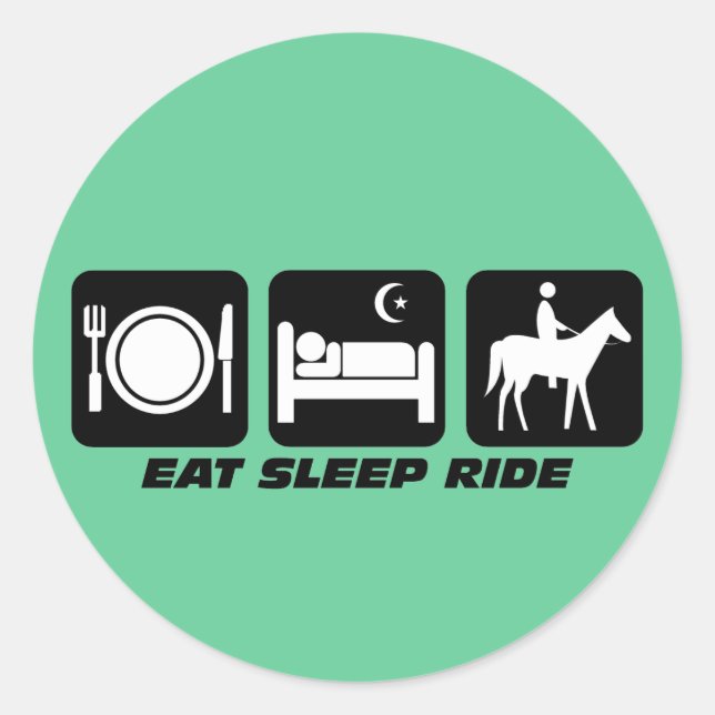 Funny horse classic round sticker (Front)