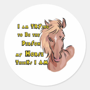 Funny Horse Classic Round Sticker