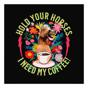 Funny Horse Coffee Lover Humour Photo Print