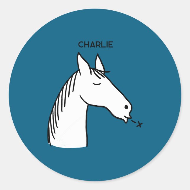 Funny Horse D  Classic Round Sticker (Front)