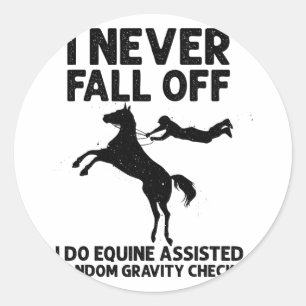 Funny Horse Designs For Men Women Horseback Riding Classic Round Sticker