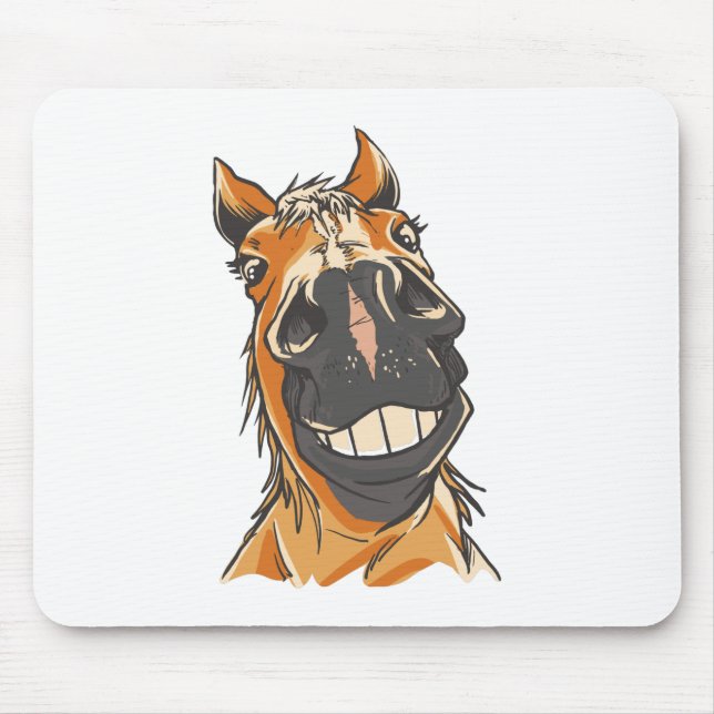 Funny Horse Face Mouse Pad (Front)