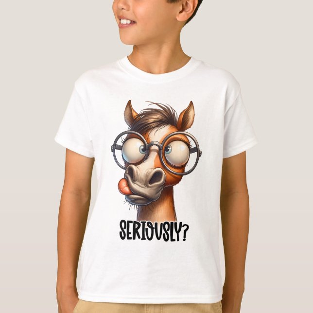 Funny Horse Face  T-Shirt (Front)