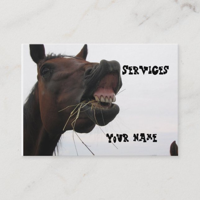 Funny Horse Hay Business Card (Front)