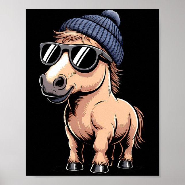 Funny Horse In Retro Style - Farm Humour Ny Funny  Poster (Front)