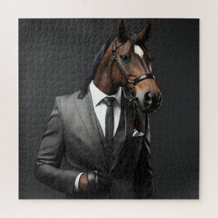 Funny horse in the suit jigsaw puzzle