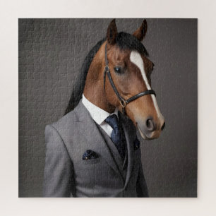 Funny horse in the suit jigsaw puzzle