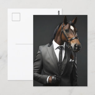 Funny horse in the suit postcard