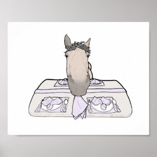 Funny Horse Kitchen Art Equestrian Kitchen Decor