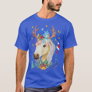Funny Horse Lover Baby cute Reindeer Horse Christm T-Shirt