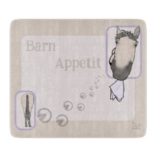 Funny Horse Lover Decor Gift Heads and Tails Cutting Board