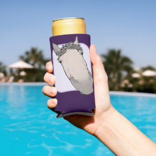 Funny Horse Lover Decor Gift Heads and Tails Seltzer Can Cooler
