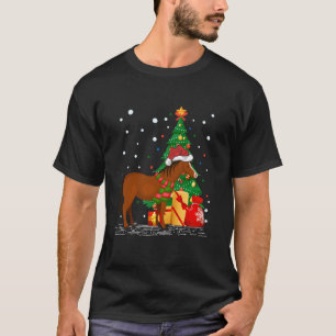Funny Horse Lover Gift Santa Hat Horse Christmas T T-Shirt