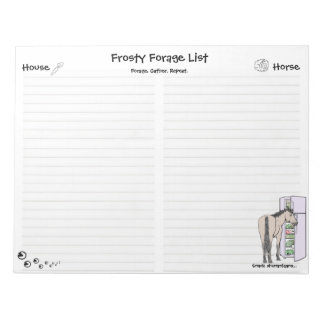 Funny Horse Lover Gift Whimsical Frosty Forage Notepad