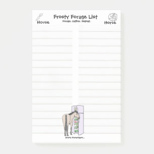 Funny Horse Lover Gift Whimsical Frosty Forage Post-it Notes