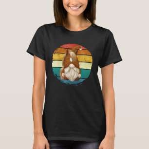 Funny Horse Lover Gnome For Women Retro Sunset For T-Shirt
