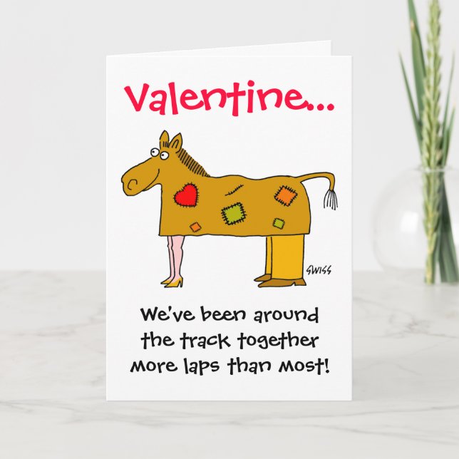 Funny Horse Lovers Valentine for Husband or Wife Holiday Card (Front)