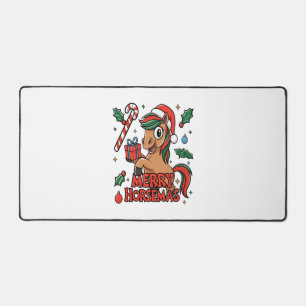 Funny Horse Merry Horsemas Desk Mat