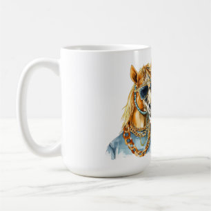Funny horse mug ready for the horse show.