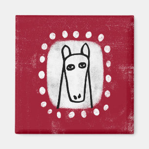 Funny Horse On Red Refrigerator Magnet
