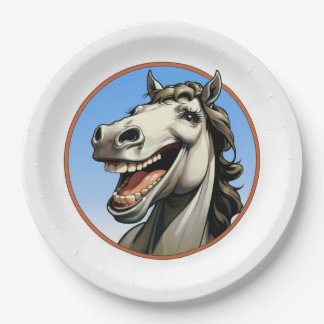 funny horse paper plate