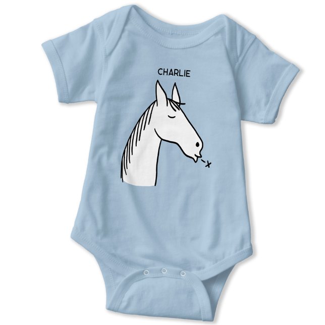 Funny Horse Personalised Baby Bodysuit (Creator Uploaded)