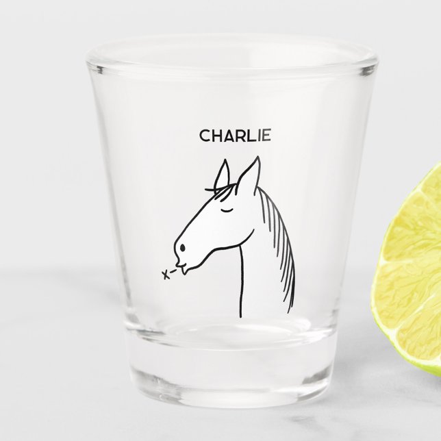 Funny Horse Personalised Shot Glass (Creator Uploaded)