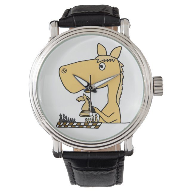 Funny Horse Playing Chess Watch (Front)