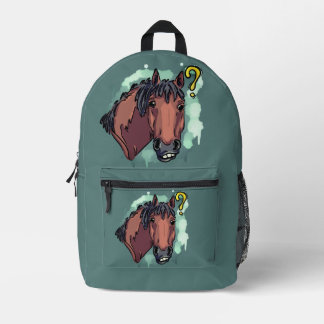 Funny horse printed backpack