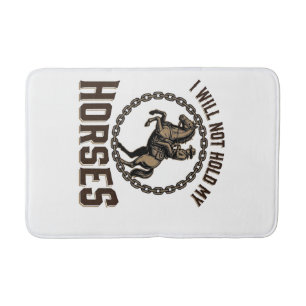 Funny Horse Quote Vintage Western Riding Design_1 Bath Mat