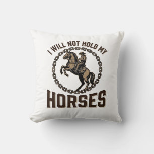 Funny Horse Quote Vintage Western Riding Design_1 Cushion