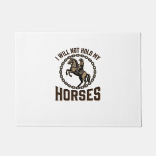 Funny Horse Quote Vintage Western Riding Design_1 Doormat