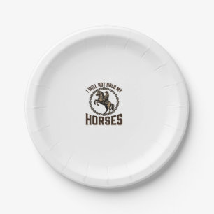 Funny Horse Quote Vintage Western Riding Design_1 Paper Plate