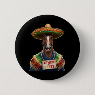 Funny Horse Racing Vintage Cinco De Der1  6 Cm Round Badge