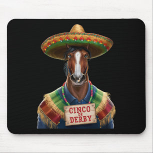 Funny Horse Racing Vintage Cinco De Der1  Mouse Pad