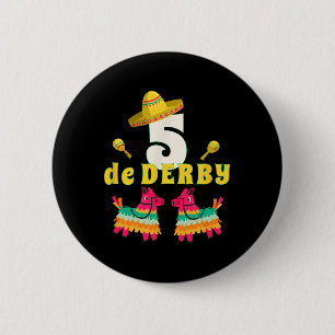 Funny Horse Racing Vintage Cinco De Der 6 Cm Round Badge