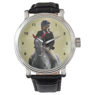 Funny horse rider character watch