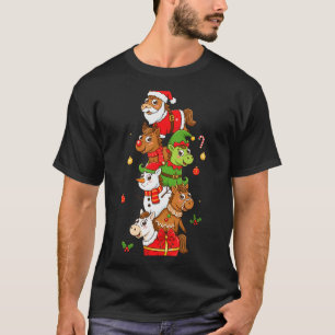 Funny Horse Santa Elf Snowman Christmas Womens Men T-Shirt