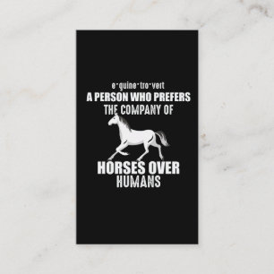 Funny Horse Saying Gift for Horse Lover Girl Business Card