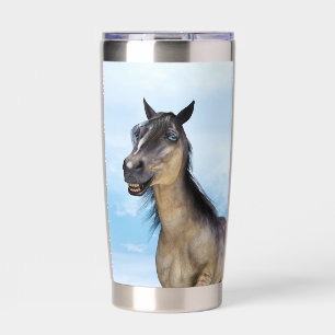 Funny Horse Smile Portrait Art Insulated Tumbler