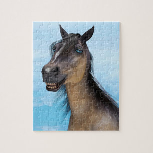 Funny Horse Smile Portrait Art Jigsaw Puzzle