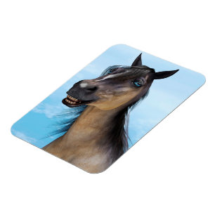Funny Horse Smile Portrait Art Magnet