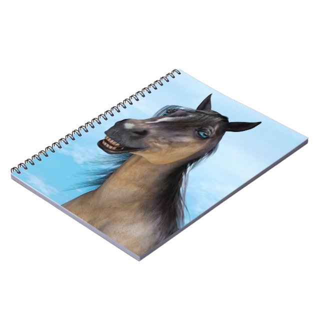 Funny Horse Smile Portrait Art Notebook (Left Side)