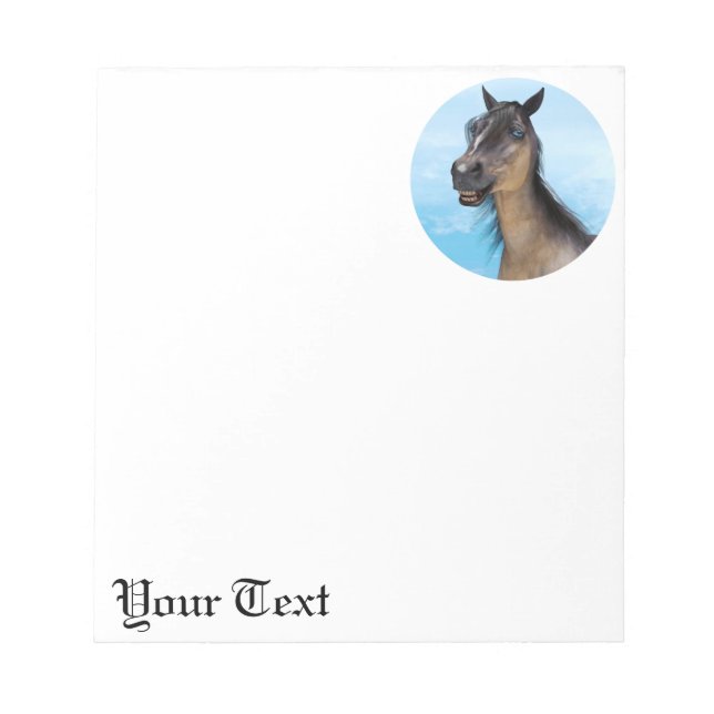 Funny Horse Smile Portrait Art Notepad (Front)