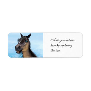 Funny Horse Smile Portrait Art Return Address Label