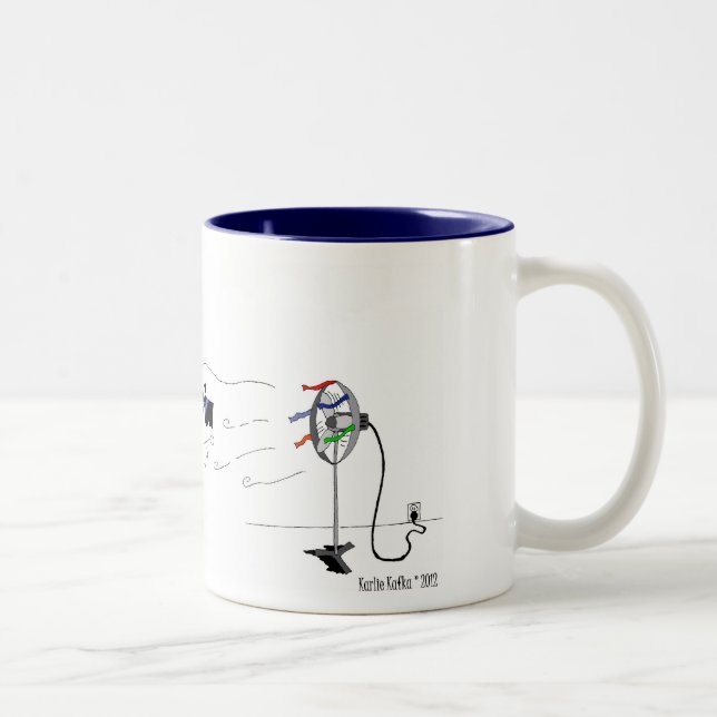 Funny Horse Superhero Cartoon Two-Tone Coffee Mug (Right)